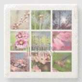 写真コラージュの幸せを作成する ストーンコースター (正面)