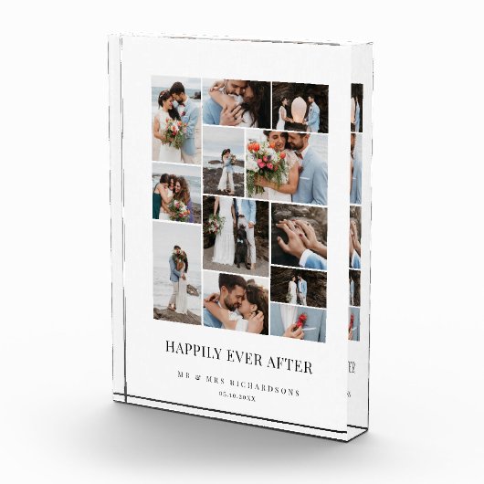 写真コラージュの後ミニマル結婚に幸せに フォトブロック (右)