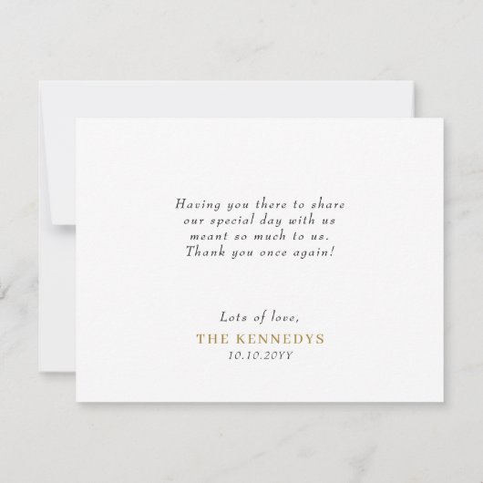 写真コラージュの愛と感謝していの結婚3つ サンキューカード (裏面)