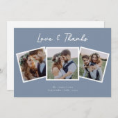 写真コラージュの愛感謝していと結婚の サンキューカード (正面/裏面)