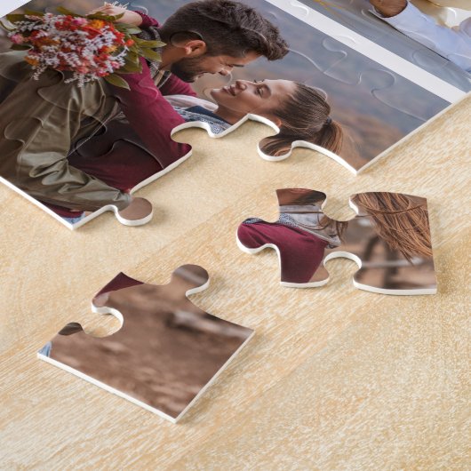 写真コラージュの提案のサプライズと結婚するか ジグソーパズル (側面)