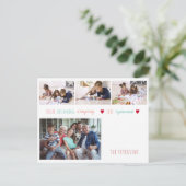 写真コラージュの社会的距離のホームステイ家族 ポストカード (スタンド正面)