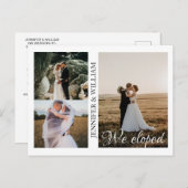写真コラージュの結婚発表 ポストカード (正面/裏面)