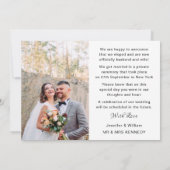 写真コラージュの結婚発表 招待状 (裏面)