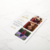 写真コラージュの金ゴールドを取得結婚中 箔招待状 (回転した状態)