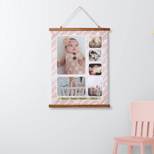 写真コラージュはこちらぶら下がったの壁 吊り下げ型タペストリー