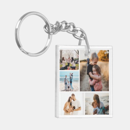 写真コラージュアイディアギフト作成5枚の写真 キーホルダー (正面左)