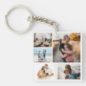写真コラージュアイディアギフト作成5枚の写真 キーホルダー (正面)