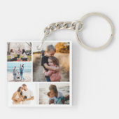 写真コラージュアイディアギフト作成5枚の写真 キーホルダー (裏面)