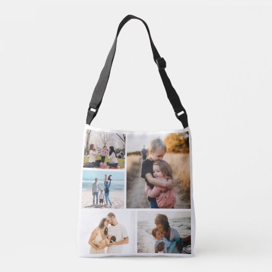 写真コラージュアイディアギフト作成5枚の写真 クロスボディバッグ (裏面)