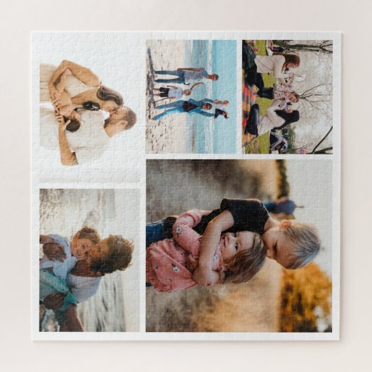 写真コラージュアイディアギフト作成5枚の写真 ジグソーパズル (横)