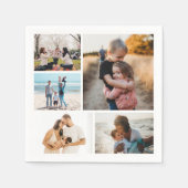 写真コラージュアイディアギフト作成5枚の写真 スタンダードカクテルナプキン (正面)