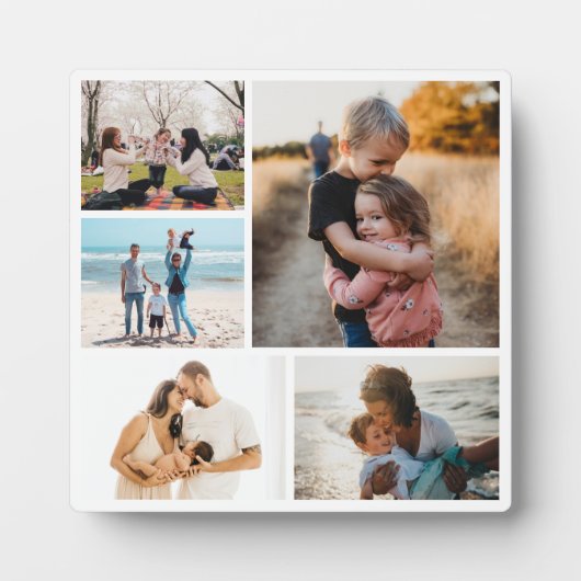 写真コラージュアイディアギフト作成5枚の写真 フォトプラーク (正面)