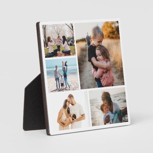 写真コラージュアイディアギフト作成5枚の写真 フォトプラーク (正面)