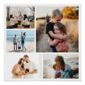 写真コラージュアイディアギフト作成5枚の写真 ポスター (正面)