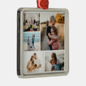 写真コラージュアイディアギフト作成5枚の写真 メタルオーナメント (右)