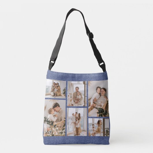 写真コラージュアイディアギフト作成6枚の写真 クロスボディバッグ (裏面)