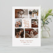 写真コラージュエレガントメリークリスマス 箔シーズンカード (立ち正面)