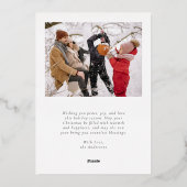 写真コラージュエレガントメリークリスマス 箔シーズンカード (裏面)