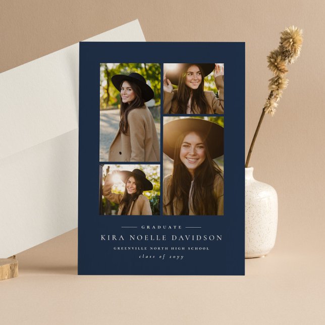 写真コラージュシンプル海軍の卒業発表 (クリエイターアップロード済み)