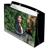 写真コラージュブラック卒業式おめでとう ラージペーパーバッグ (裏面アングル)