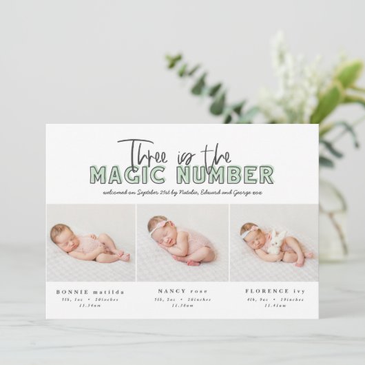 写真コラージュ三モダン連語誕生の発表 案内状 (スタンド正面)