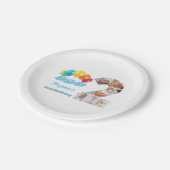 写真コラージュ二少年の名前2歳の誕生日 ペーパープレート (アングル)