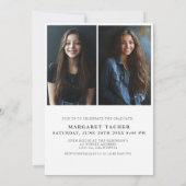 写真コラージュ卒業生と卒業生 招待状 (裏面)