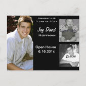 写真コラージュ卒業発表3件 案内ポストカード (正面)