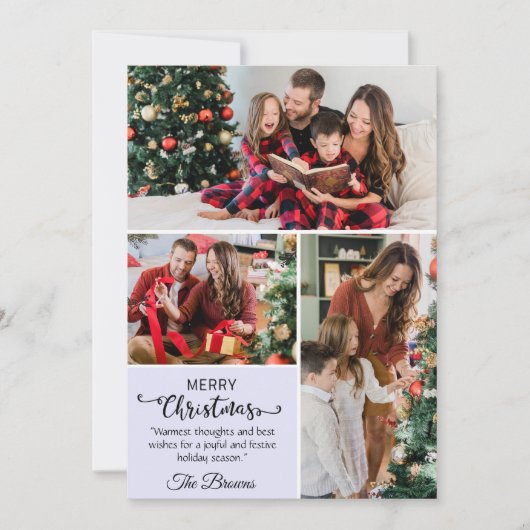 写真コラージュ可愛いモダンクリスマスシンプル3枚 シーズンカード (正面)