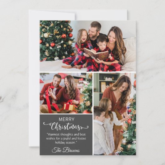 写真コラージュ可愛いモダンクリスマスシンプル3枚 シーズンカード (正面)