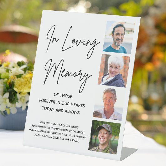 写真コラージュ名前をカスタムする結婚のメモリアルテーブル 台座サイン