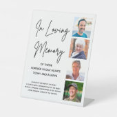 写真コラージュ名前をカスタムする結婚のメモリアルテーブル 台座サイン (正面)