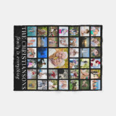 写真コラージュ名家族は全て フリースブランケット (正面(横))