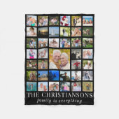 写真コラージュ名家族は全て フリースブランケット (正面)