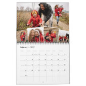 写真コラージュ家族の月刊写真 カレンダー (2月 2027)