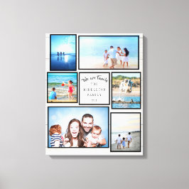 写真コラージュ家族素朴私たちは家族 キャンバスプリント