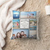 写真コラージュ家族素朴私たちは家族 クッション (ブランケット)