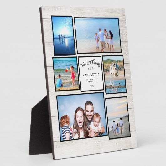 写真コラージュ家族素朴私たちは家族 フォトプラーク (側面)