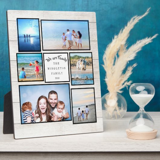 写真コラージュ家族素朴私たちは家族 フォトプラーク (側面)