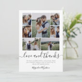 写真コラージュ愛と感謝していおし結婚てお礼Ca サンキューカード (スタンド正面)