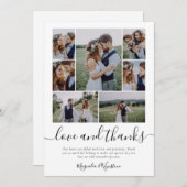 写真コラージュ愛と感謝していおし結婚てお礼Ca サンキューカード (正面/裏面)