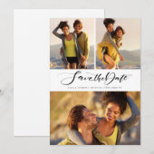 写真コラージュ手書きスクリプト セーブザデート (正面/裏面)