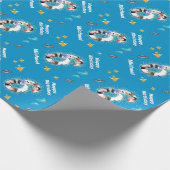 写真コラージュ海の下の大きな第6誕生日 ラッピングペーパー (角)