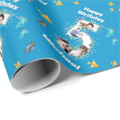 写真コラージュ海の下の大きな5誕生日 ラッピングペーパー (ロールコーナー)