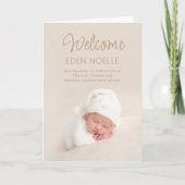 写真コラージュ生誕発表折り畳みカード 招待状 (正面)