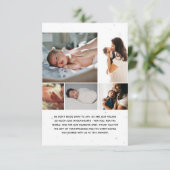 写真コラージュ生誕通知5件のメッセージ 招待状 (スタンド正面)