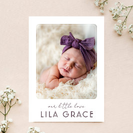 写真コラージュ私たちの小さな愛の誕生の発表 案内状