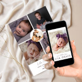 写真コラージュ私たちの小さな愛の誕生の発表 案内状