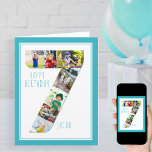 写真コラージュ第7少年の第7誕生日カード カード<br><div class="desc">7ユニーク歳パーソナライズされたの誕生日の写真カードを持つ少年。この写真テンプレートは、この番号7の写真のコラージュにお気に入りの写真を追加し、その中に特別な写真を追加するように設定されている。また、彼の名前を前面に追加し、内部のバースデーカスタマイズタのあいさつを追加することができる。デザインは、スキニーフォント、お洒落ターコイズブルーと白カラーパレットとのタイポグラフィを有する。中のメッセージは完全に編集可能で読、現在は「彼の7歳の誕生日に私たちの素晴らしい息子に愛と喜び」。私の店を詳しく見て下さい。</div>